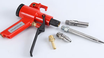 compressed air saving ergonomic blow gun with air amplifying nozzles