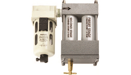 Water / Oil / Mist separator based on coalescent filtering and micro vortexing is ideal for end point application, not a substitute of air drier