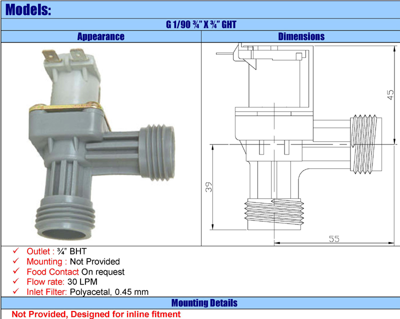G190 3/4 inch solenoid valve